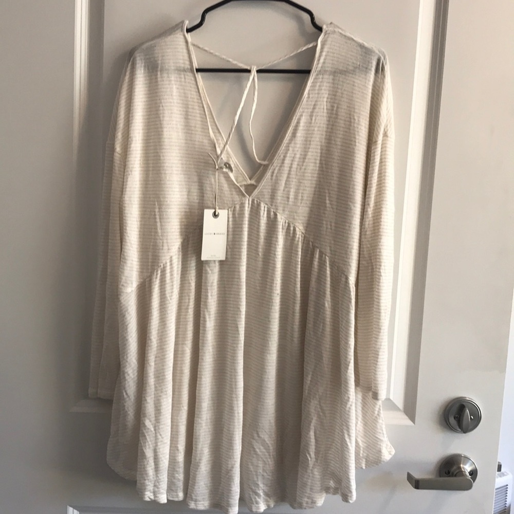 Lucky brand long sleeve cross cut shirt